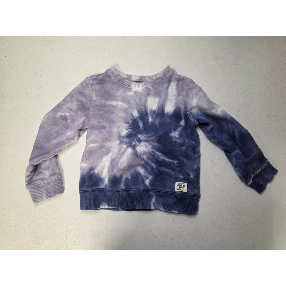 OshKosh Bgosh Kids Blue Purple Tie Dye Crew Neck Pullover Sweatshirt Size 5/5A
